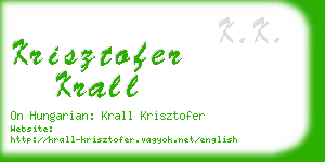 krisztofer krall business card